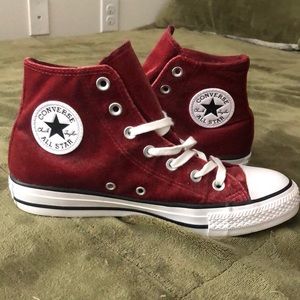 Red High Top Chuck Taylor Converse All Stars
